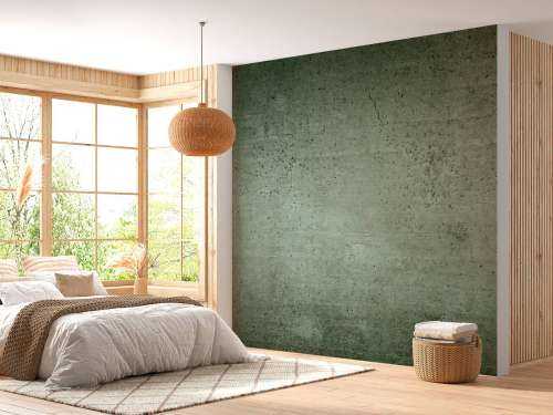 Green concrete wall