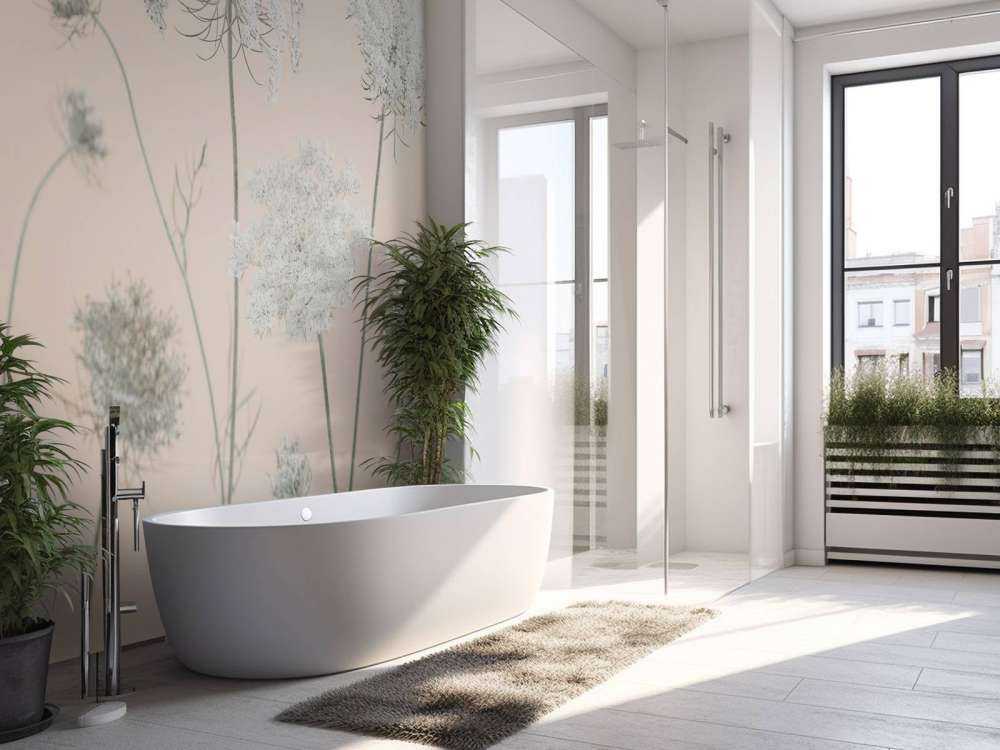 Cow parsley flowers on coloured background