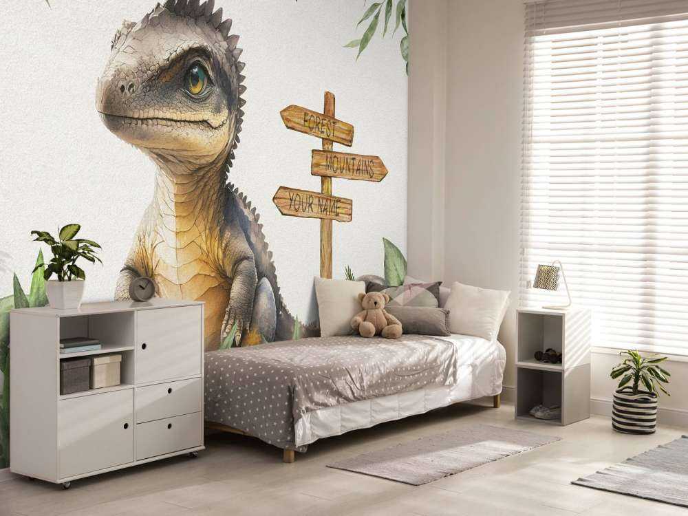 Baby spinosaurus in the jungle