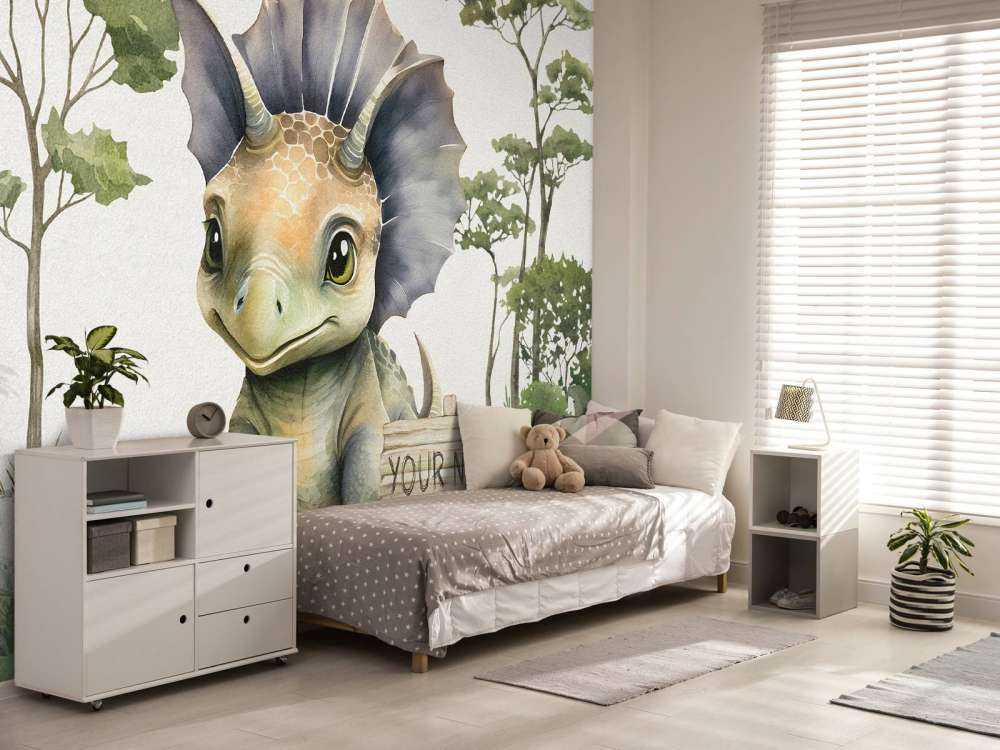 Baby triceratops in the jungle