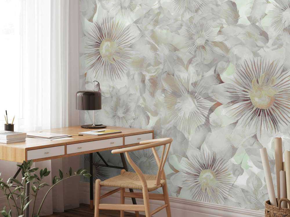 Botanical Watercolor Elegance Misty Grey