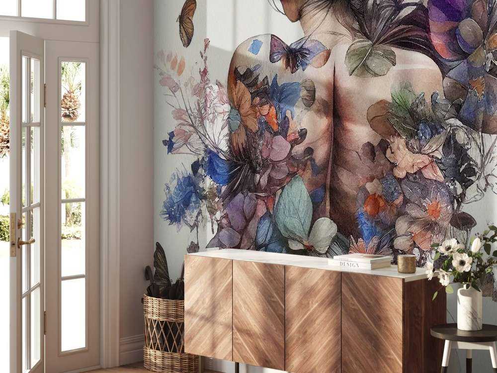 Watercolor Butterfly Woman Body #2