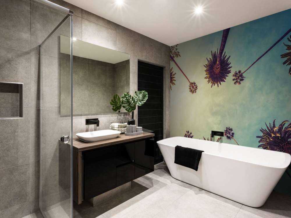 Bottom view of palm trees