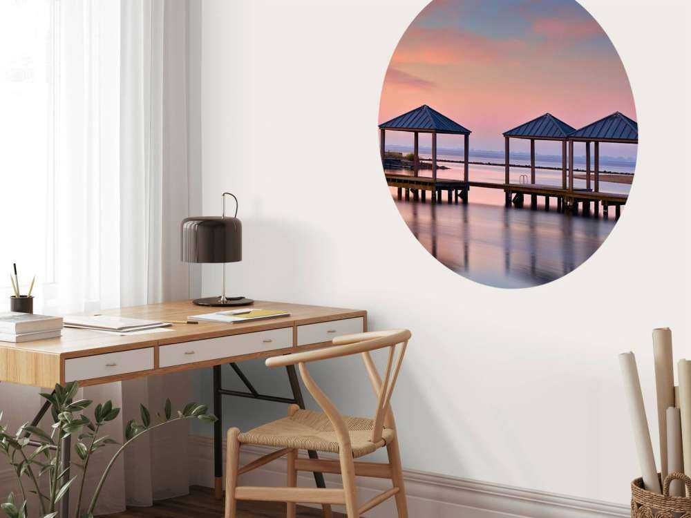 Swimming jetty at sunrise