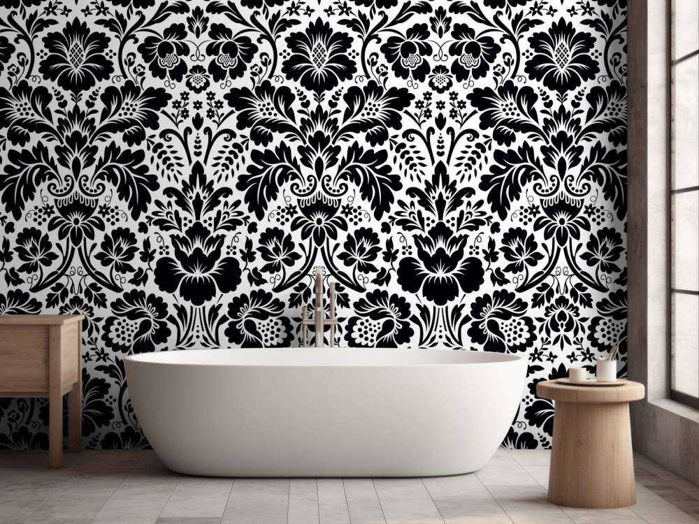 Damask black and white