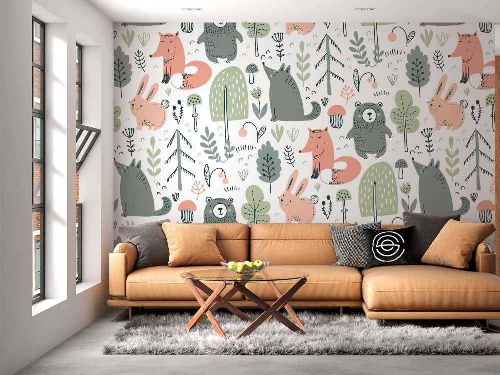 Coloured forest animals