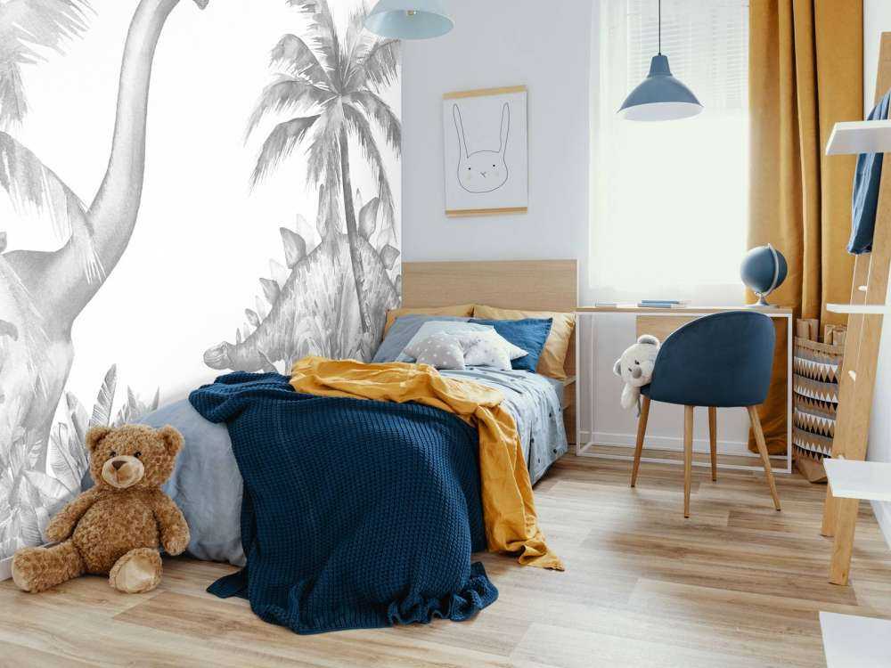 Dinosaurs in black and white