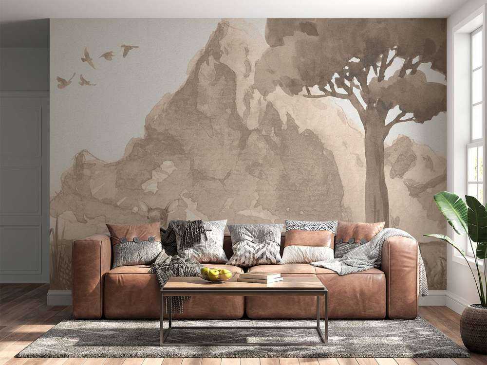 Mountain in watercolour