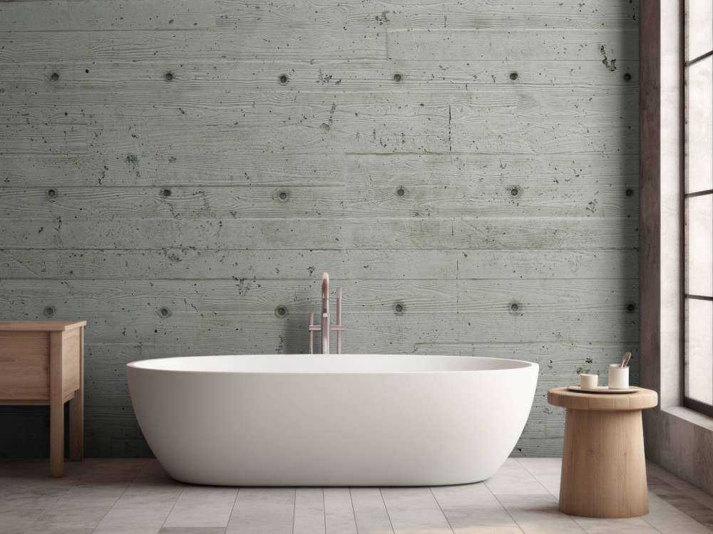 Concrete with wood look