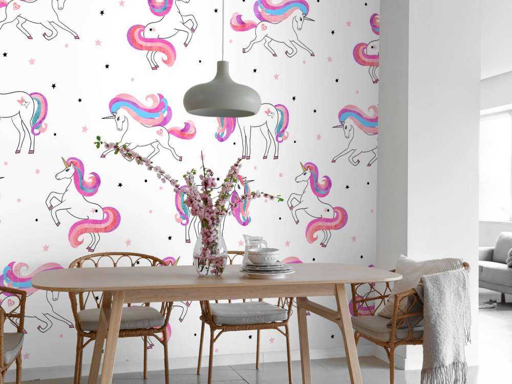 Unicorns with pink moons