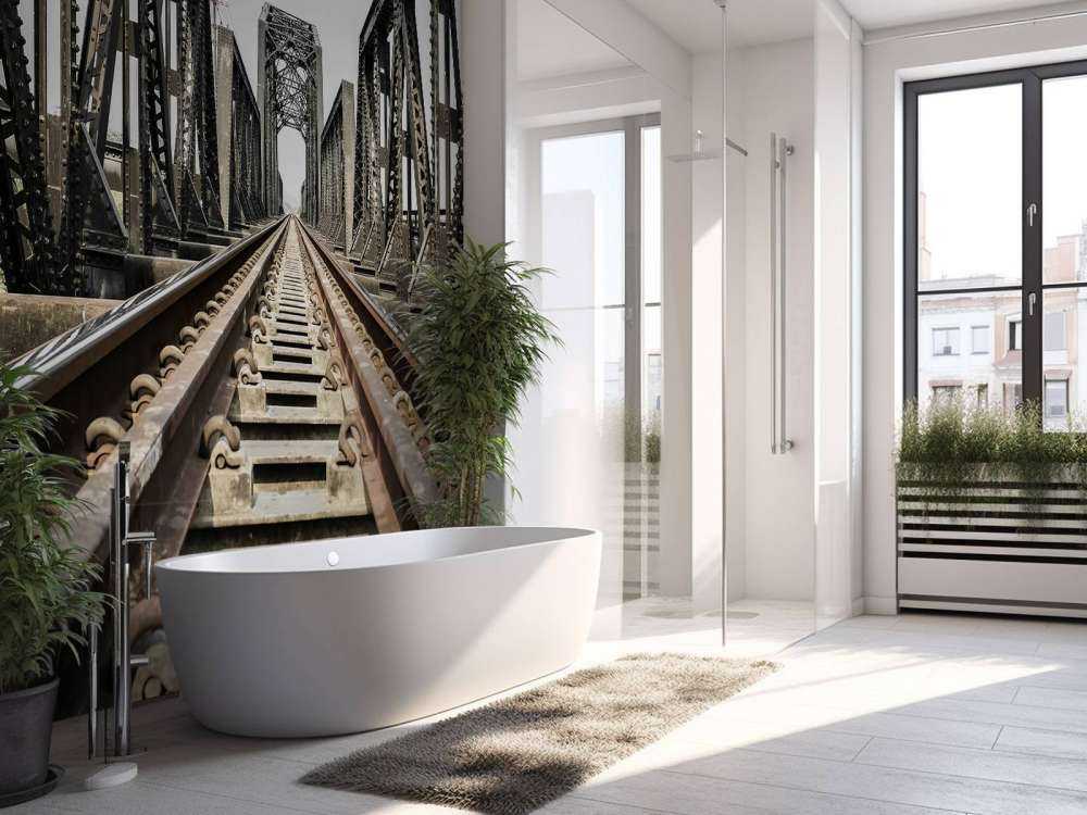 Metal railway bridge