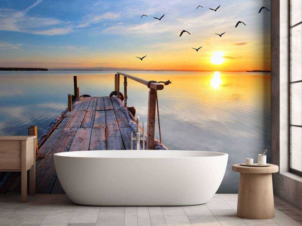 Birds above the sea