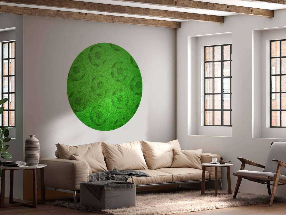 Playing soccer on grass