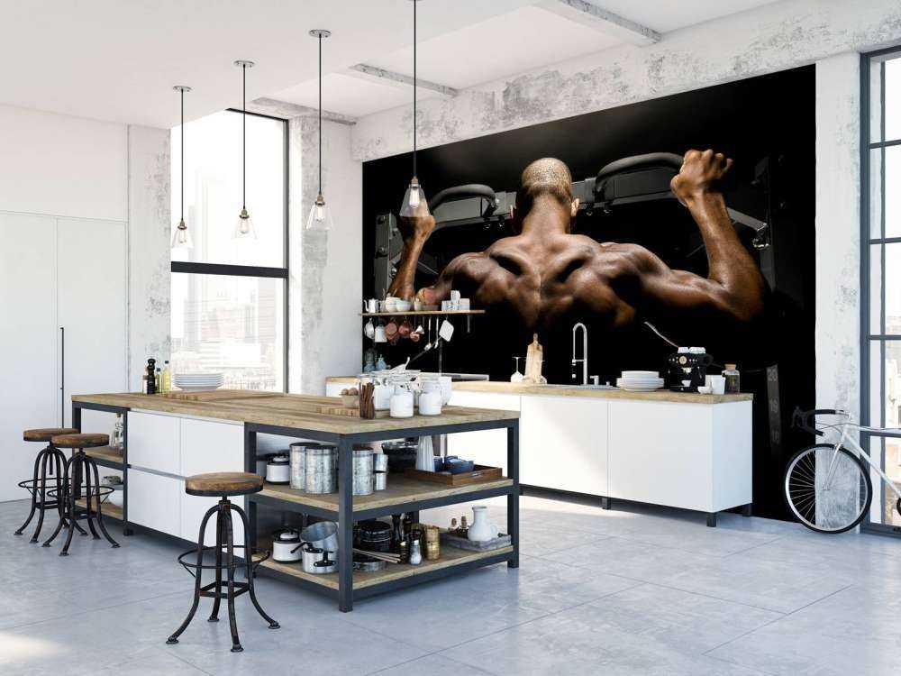 Man with a muscular back