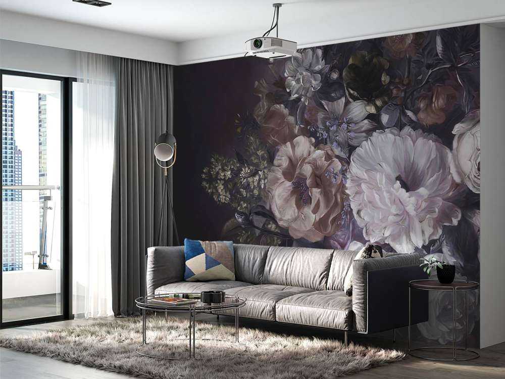 Bouquet with lilac cream