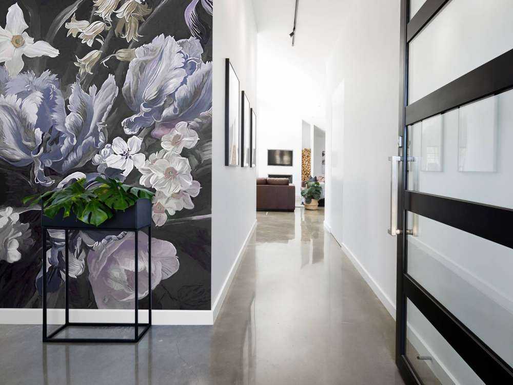 Bouquet with blue peonies