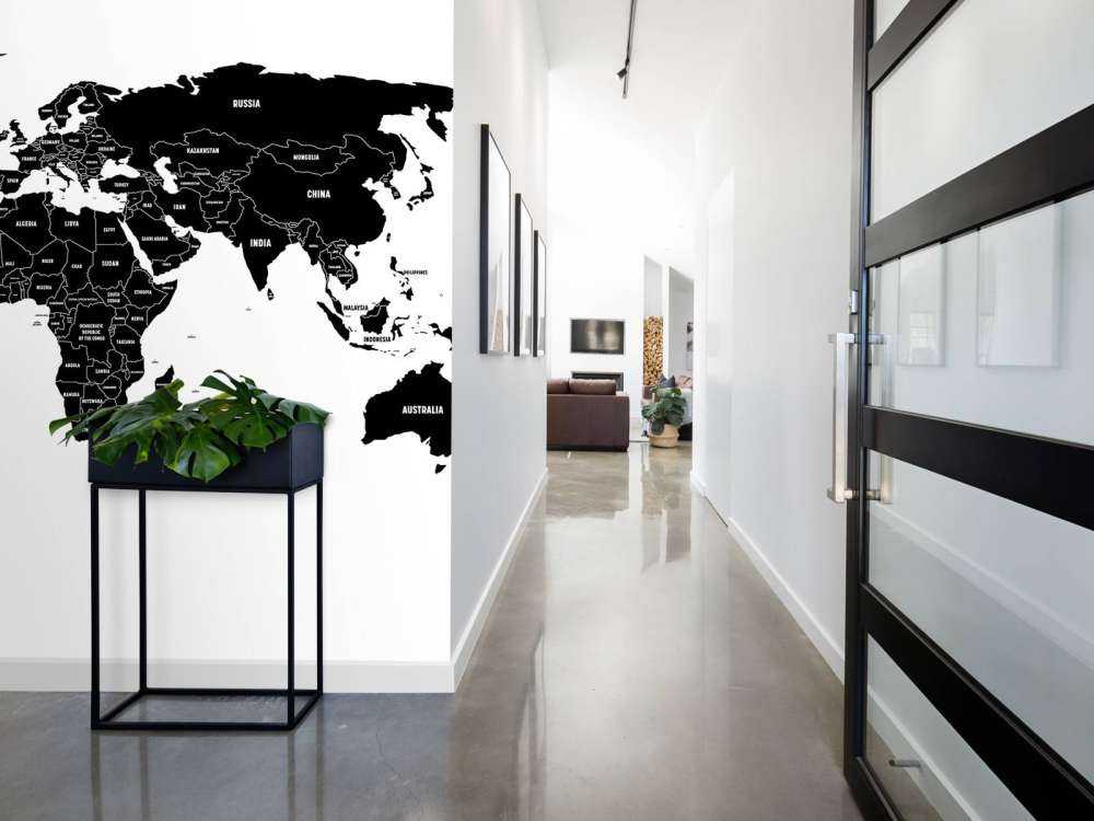 Black world map