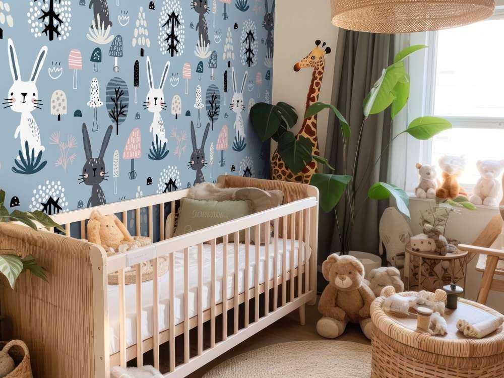 Blauw konijnen patroon