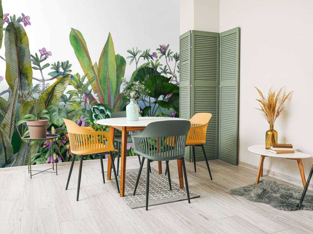 Watercolour leaves and flowers