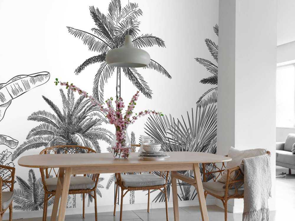Drawn palm trees