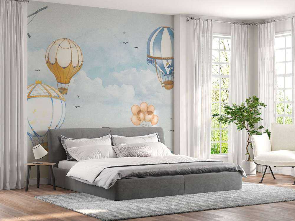 Hot air balloons blue