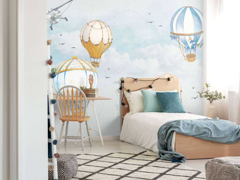 Hot air balloons blue