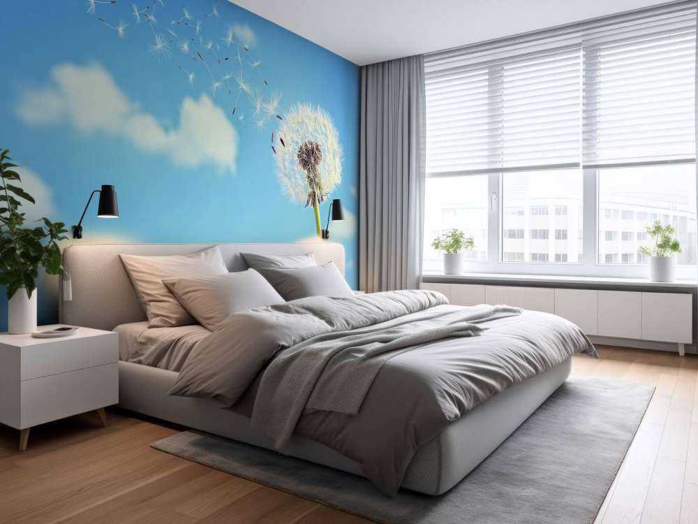 Flying dandelion seeds