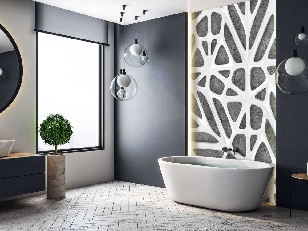 White pattern on concrete