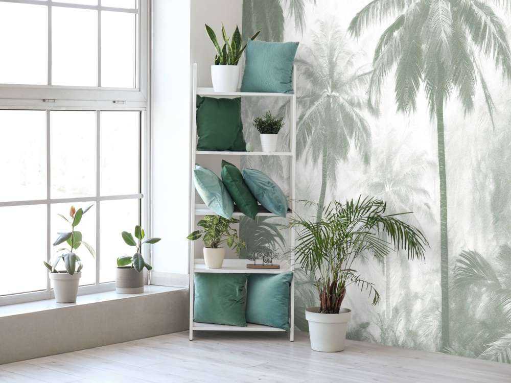 Misty Palm Forest, green