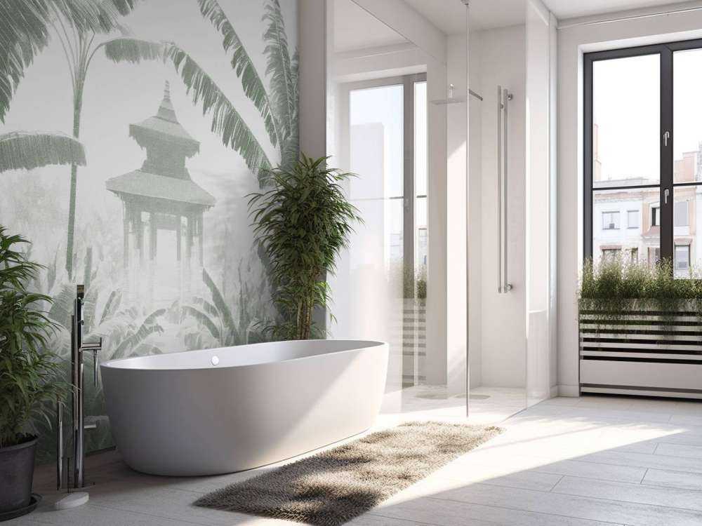 Misty Temple Garden, green