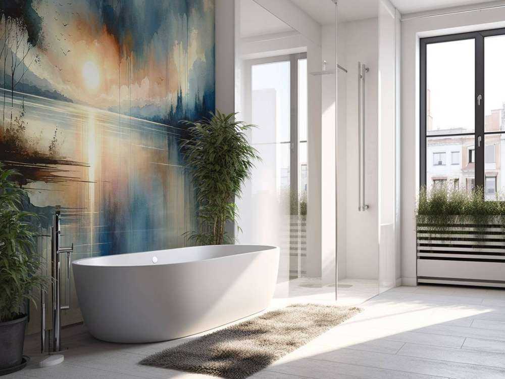 Watercolor Abstract Lake