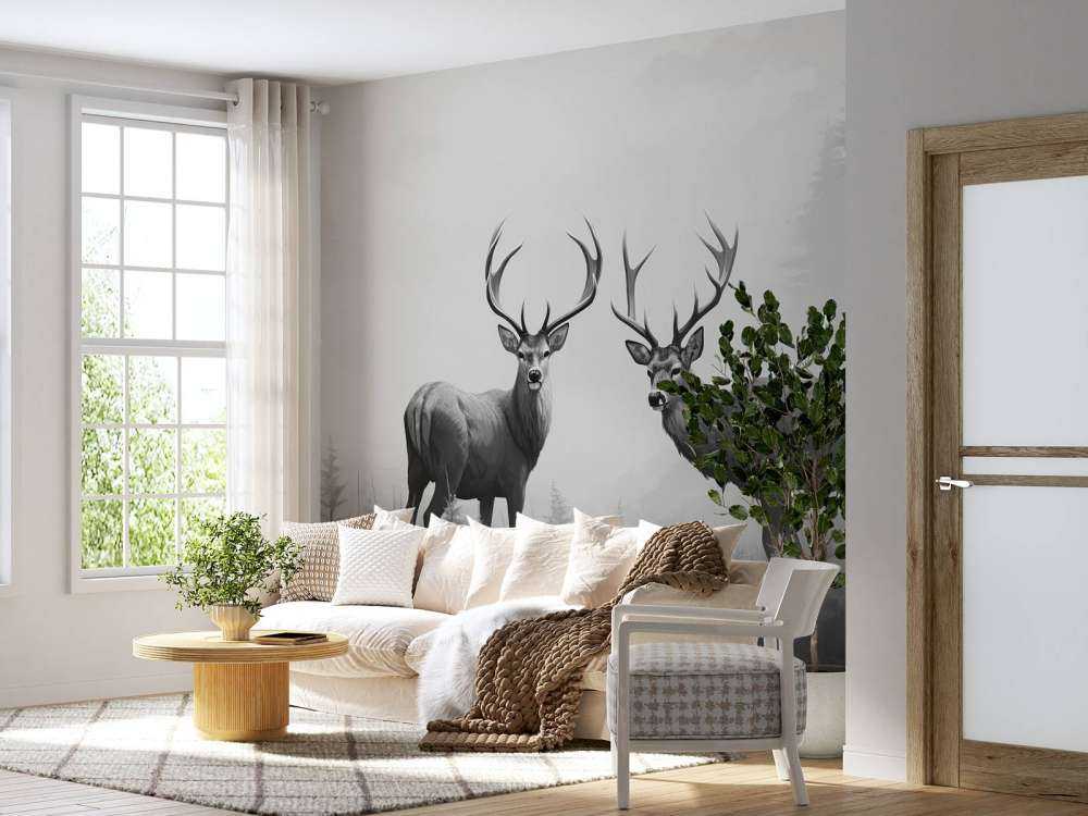 Foggy Forest Deer Symmetry