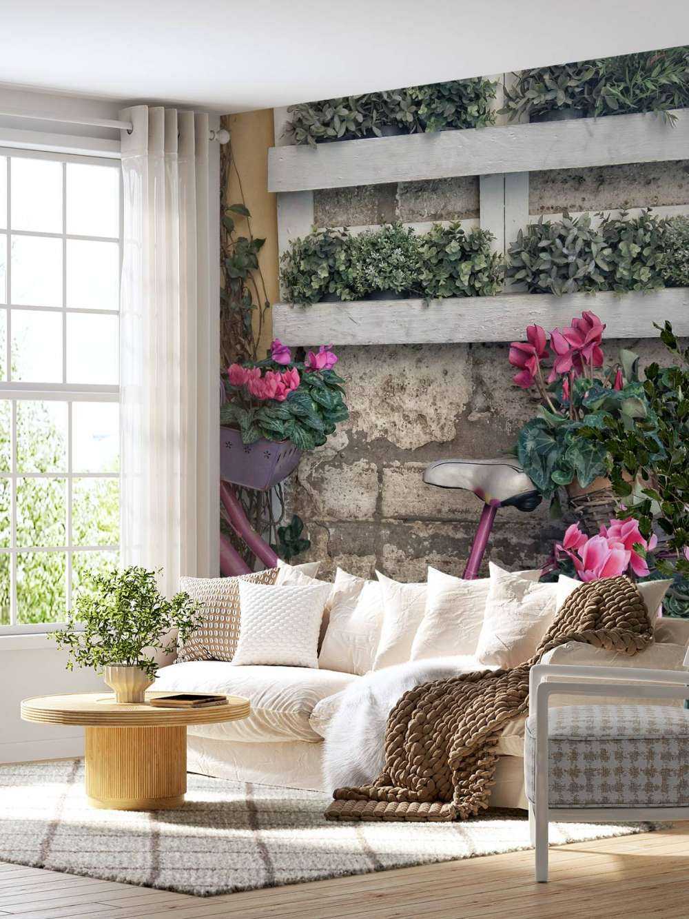 Vintage bike with flowers