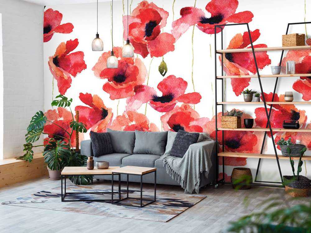 Poppies made of watercolor