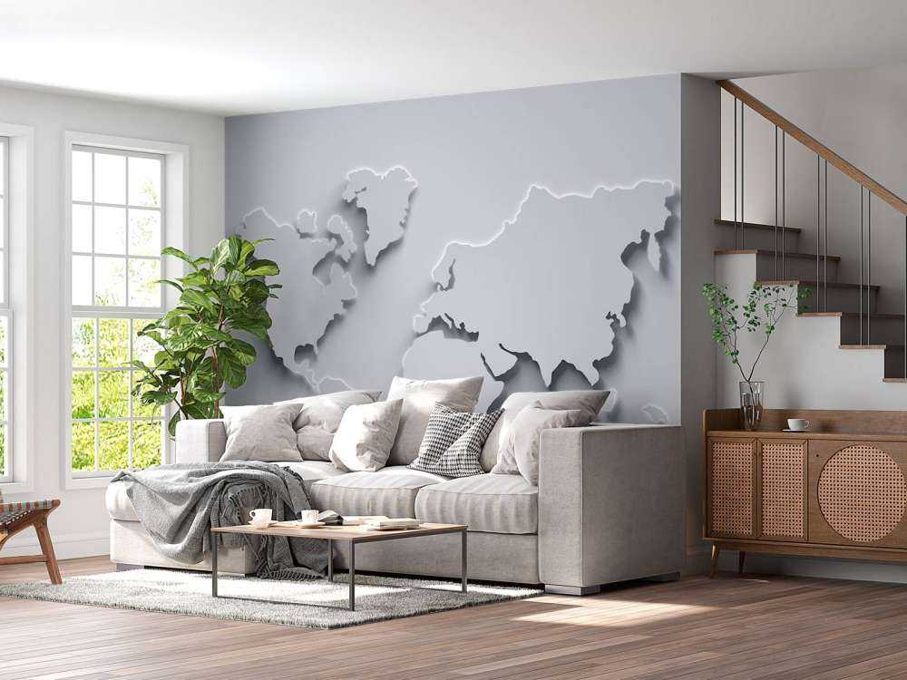 3D World map white