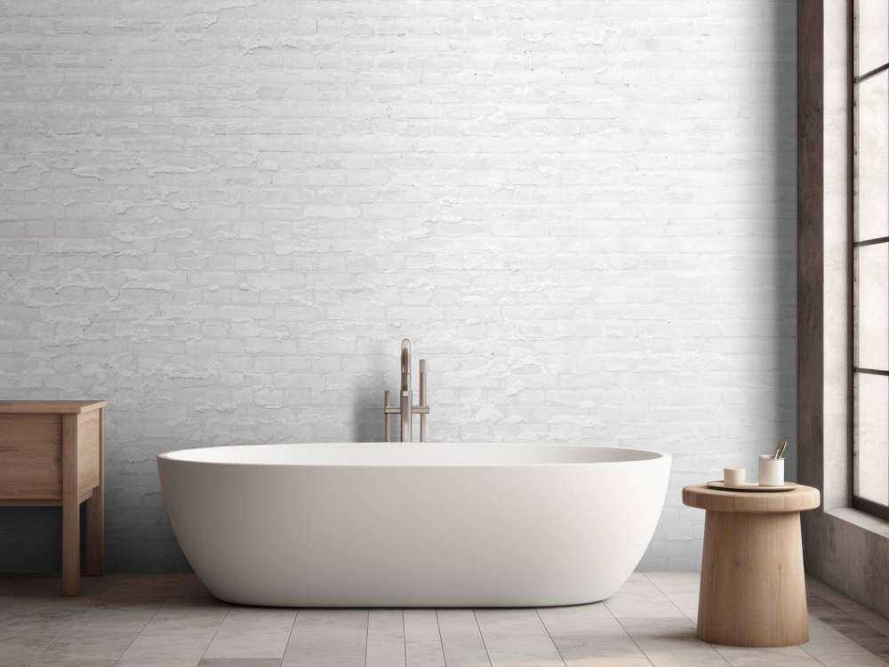 White bricks with cement