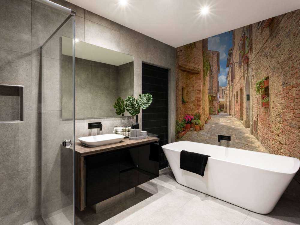 Italian street with plants and flowers