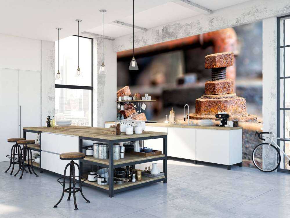 Detail of a rusted steam boiler (B)