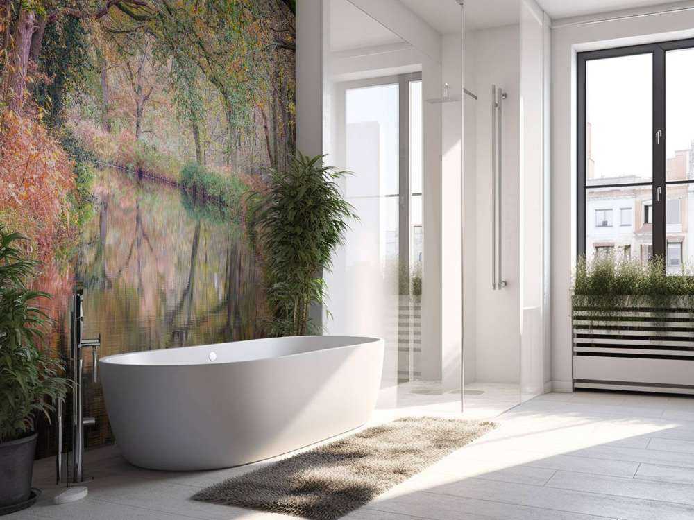 Covered colorful forest