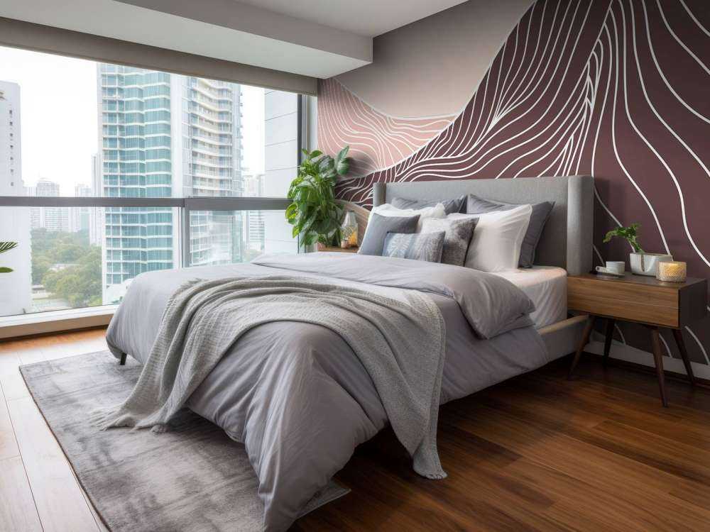 Colored lineart mountains