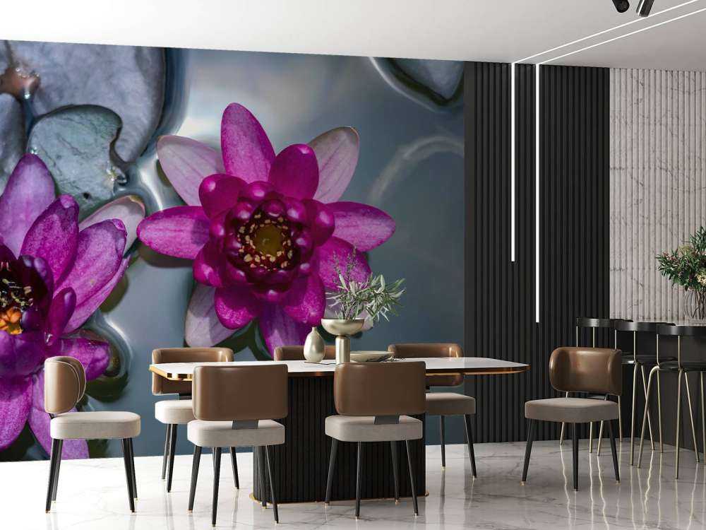 Pink lotus flower in the water