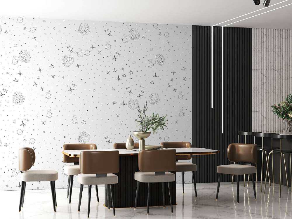 Space pattern black and white