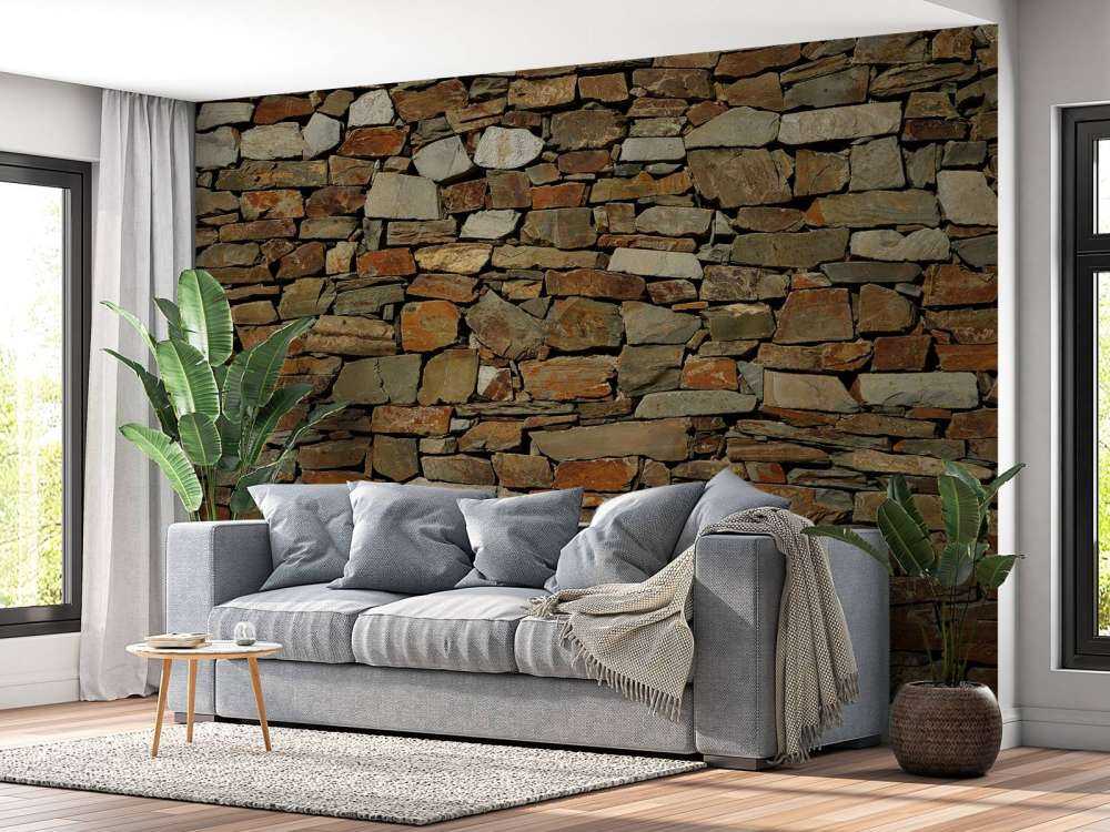 Wall with uneven bricks