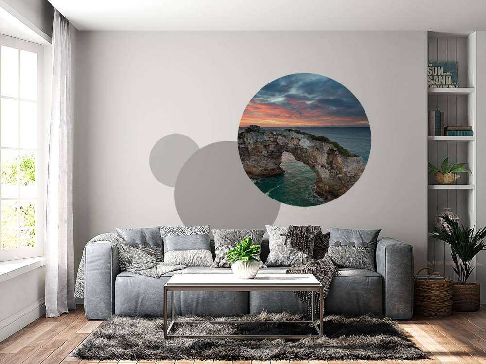 Curved rock in the sea