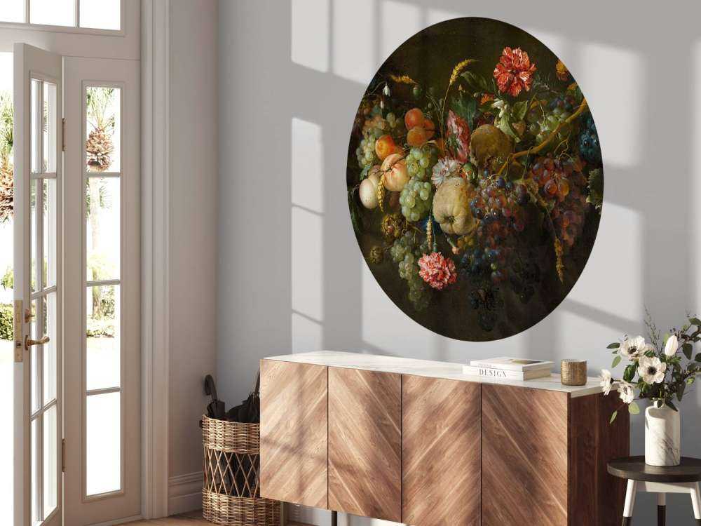 Garland of fruits with a few flowers