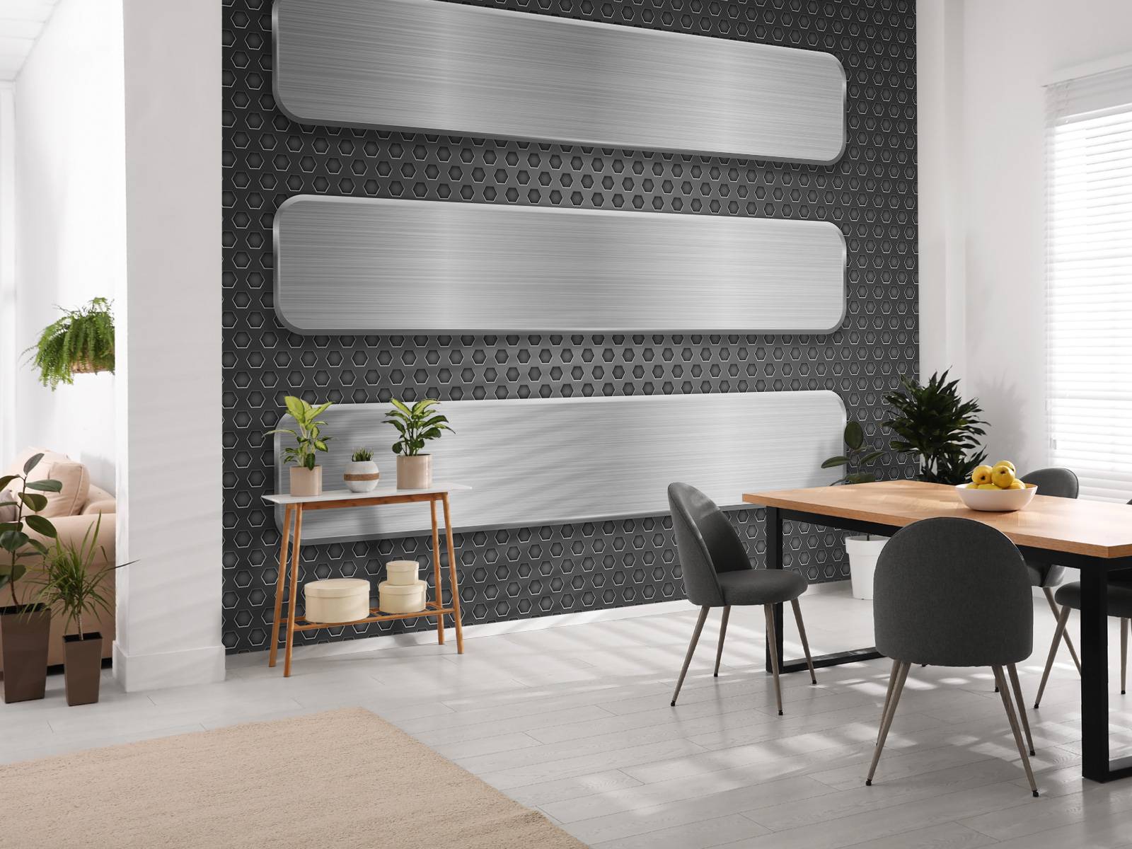 Metal background with plates