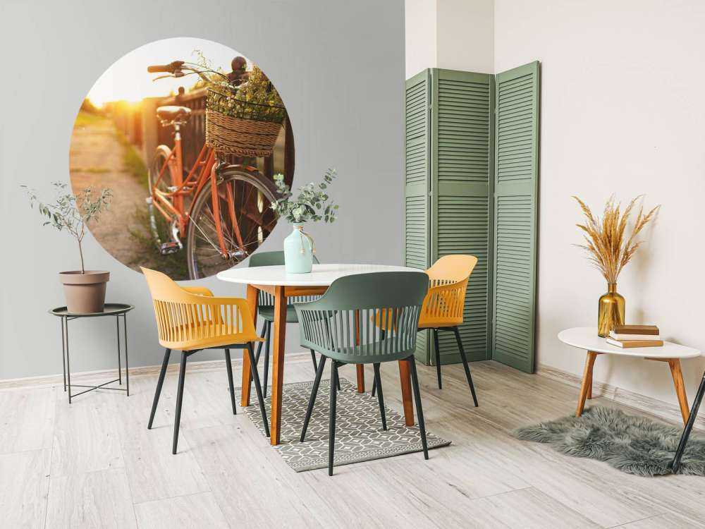 Red bike with basket