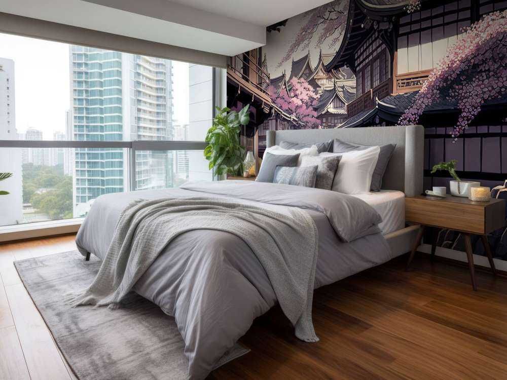 Kyoto huis onder Sakura bomen