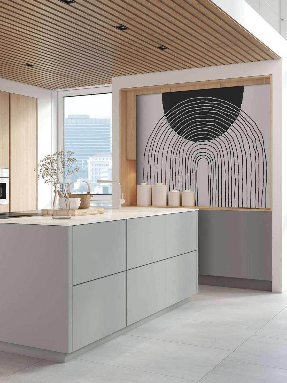 Gebogen lijnen en cirkel