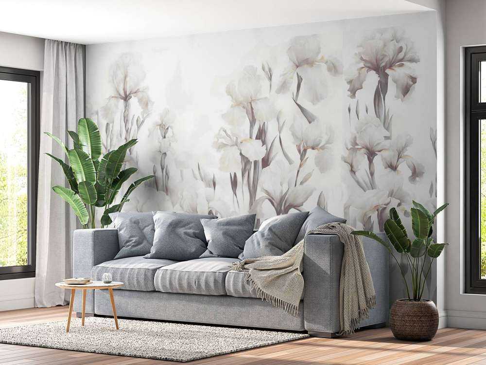 Irises Dance Seamless Muted Beige